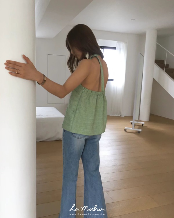 削肩掛脖小香背心